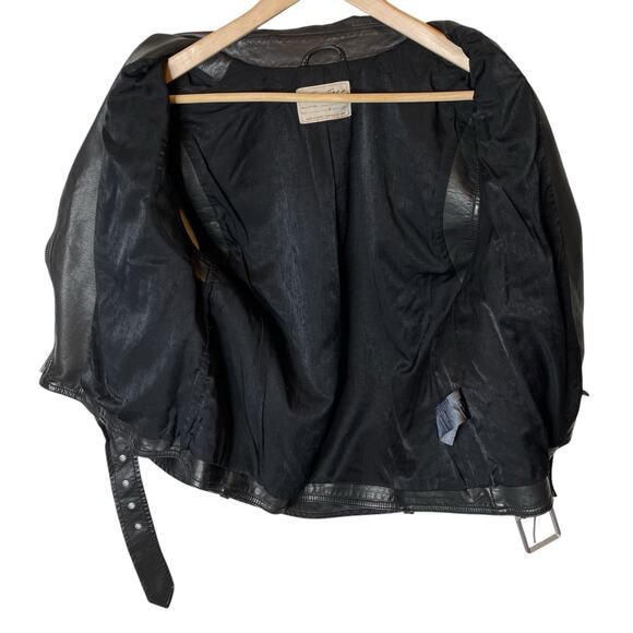 Free People Emilia Vegan Faux Leather Black Moto Vest size Small - Picture 6 of 7